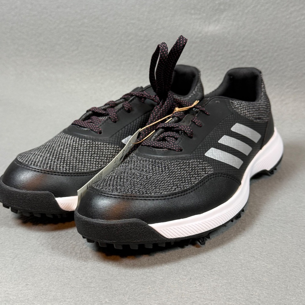 Adidas Womens Tech Response 2.0 Golf Shoes Size 8.5 Spiked Black Silver FW6322